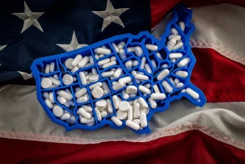 prescription drugs shaped like the United States