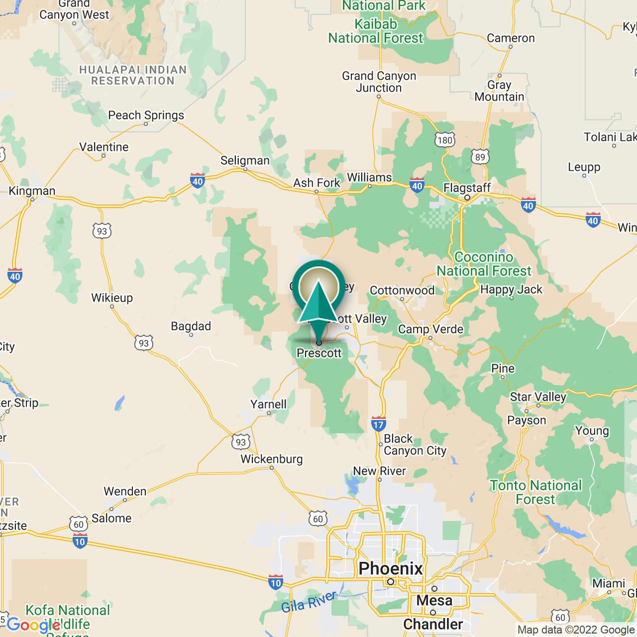 Prescott, AZ Office location map